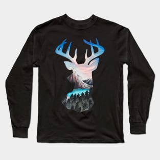 Forest Deer Head Long Sleeve T-Shirt